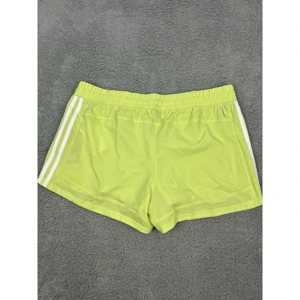 Adidas Aeroready Pacer 3 Stripes Woven Training Shorts Lime IM2339 Women's Large - Picture 6 of 7